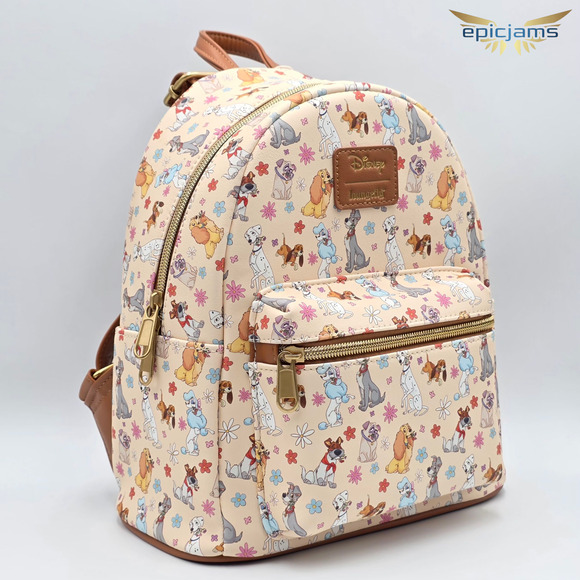 Loungefly Disney Dogs Floral Mini Backpack New - Picture 2 of 5